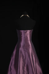 Retro Ball Gowns Women Cocktail Party Gown Strapless With Beads Cape Outfits 90s Purple Long Graduation Dinner Outfits Prom Dresses AS143