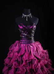 Ball Gowns Prom Dress Aesthetic Sweetheart Hot Pink 1950s Style Impress Long Prom Dresses Party Formal Gowns AS156
