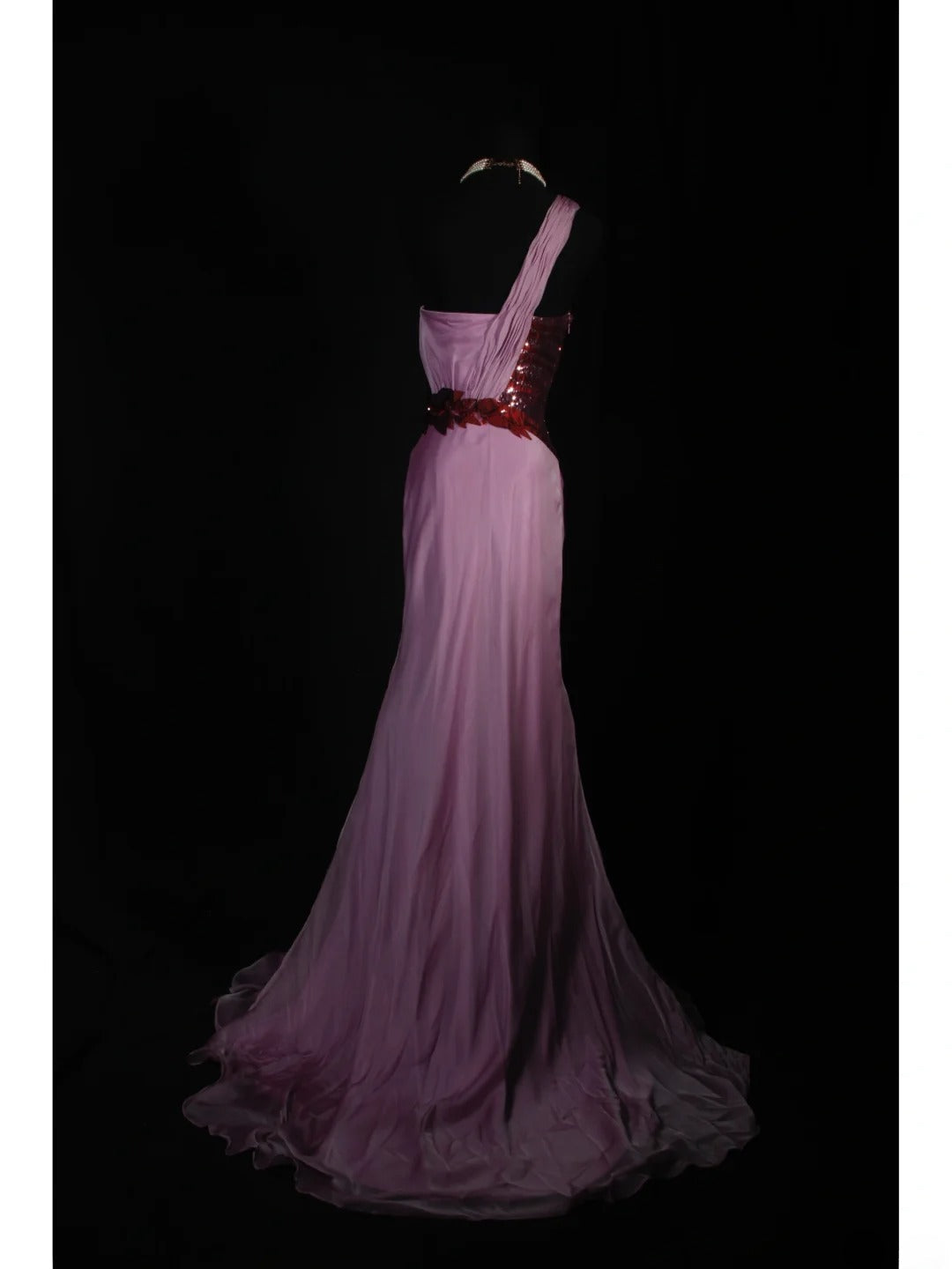 Vintage Mermaid One Shoulder Lilac Chiffon Long Formal Old 1950s Prom Dresses Night Outfits Party Gowns AS239