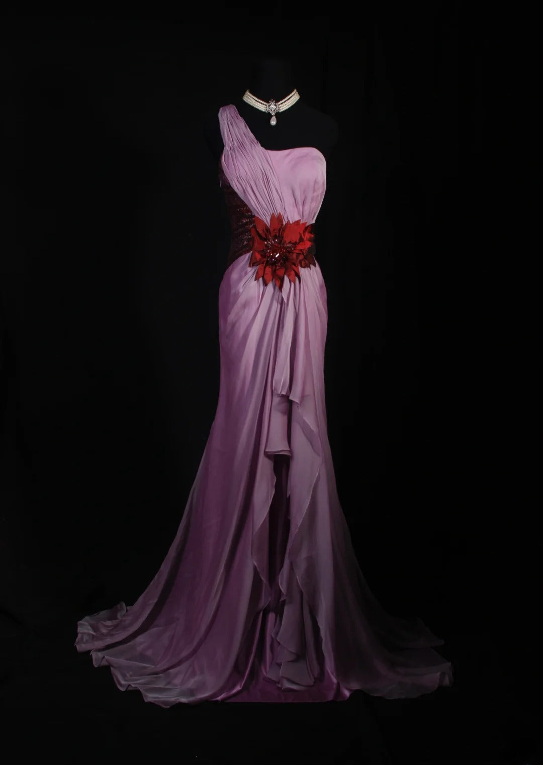 Vintage Mermaid One Shoulder Lilac Chiffon Long Formal Old 1950s Prom Dresses Night Outfits Party Gowns AS239
