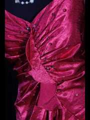 Vintage Prom Dresses Inspiration Mermaid V Neck Fuchsia Pink Semi Formal 90s Prom Dresses For Teens High Schools AS256