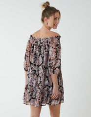 Sheared Neck Bardot Dress