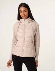 Knitted Sleeve Puffer Jacket