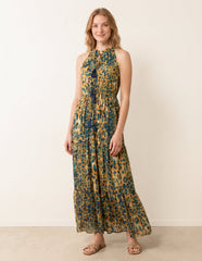 Diamante Tiered Tie Front Dress