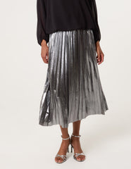 Metallic Pleated Tulle Skirt