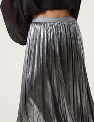 Metallic Pleated Tulle Skirt