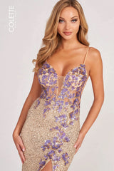 Colette CL2049 Sequin Prom Long Fitted Formal Dress