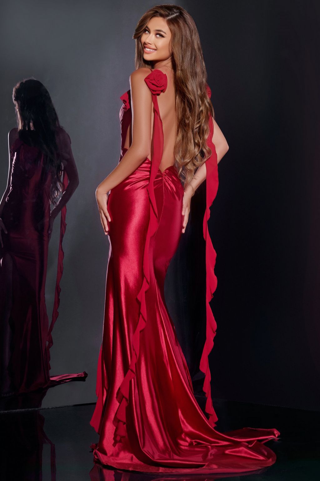 Jovani D5078 Mermaid Long Formal High Slit Prom Dress