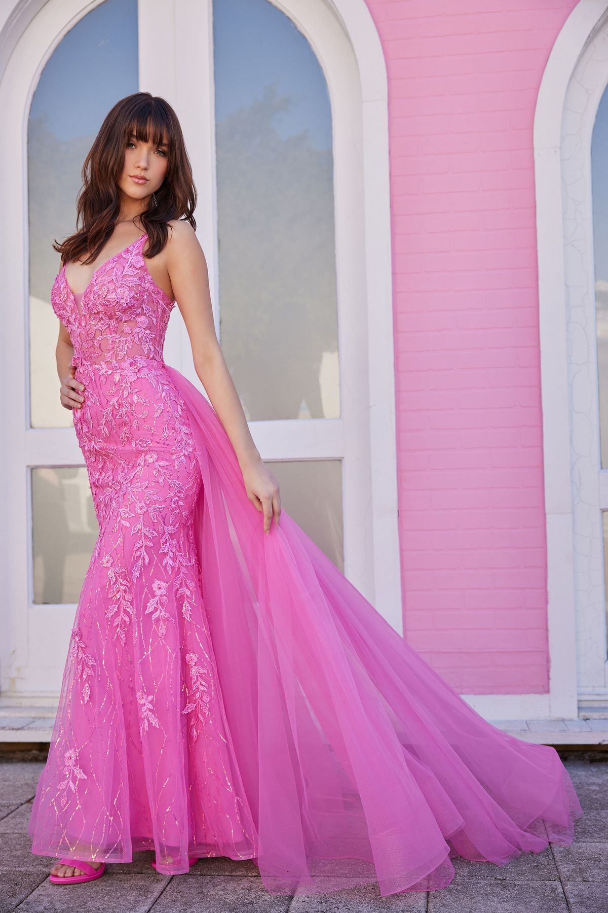 Ellie Wilde EW35110 Long Fitted Formal Overskirt Prom Gown