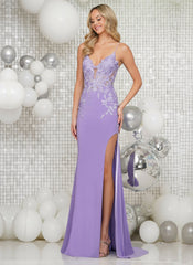 Colors G1086 Long Spaghetti Strap Fitted Prom Dress
