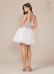 Nox Anabel H846W A Line Short Cocktail Sequin Dress