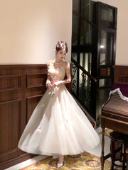 Modest French Style A Line Spaghetti Straps Tulle Fashion Women Long Formal Outfits Prom Dresses N2075