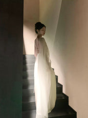 Simple Prom Dresses Mermaid One Shoulder Ivory With Scarf Long Formal Dress N3177
