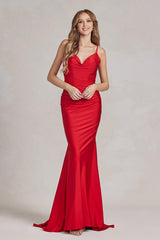 Nox Anabel K490 Long Spaghetti Strap Mermaid Prom Gown