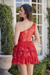 Nox Anabel K855 Short  A Line Tiered Cocktail Dress
