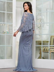 Marsoni MV1343 Beaded Long Formal Mother of the Bride Dress