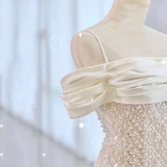 Modest Mermaid Spaghetti Straps White Sequin Prom Dresses Inspiration Long Party Night Evening Dress 20th Birthday Outfits AB2336