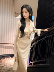 Sexy Mermaid V Neck White Satin Ankle Length Prom Dresses Wedding Guest Dress 22th Birthday Outfits AB2490