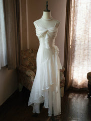 Vintage 1950s Mermaid Spaghetti Straps Ivory Prom Dresses Inspiration Long Party Evening Dress 18th Birthday Outfits AB2379