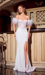 Portia and Scarlett PS24044 Long Lace Velvet Formal Prom Dress