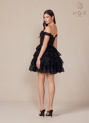 Nox Anabel R877 A Line Sequin Short Cocktail Dress