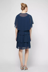 SL Fashions 112296 Tiered Chiffon Jacket Short Dress