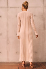 Astoria Knit Maxi Dress - Beige