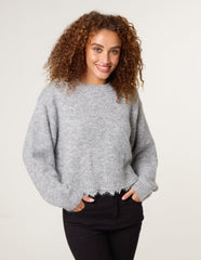 Lace Detailed Crew Neck Jumper