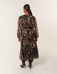Button Front Midi Dress