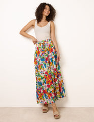 Tiered Bright Maxi Skirt