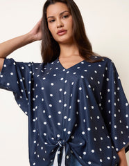 Polka Dot Knot Front Top