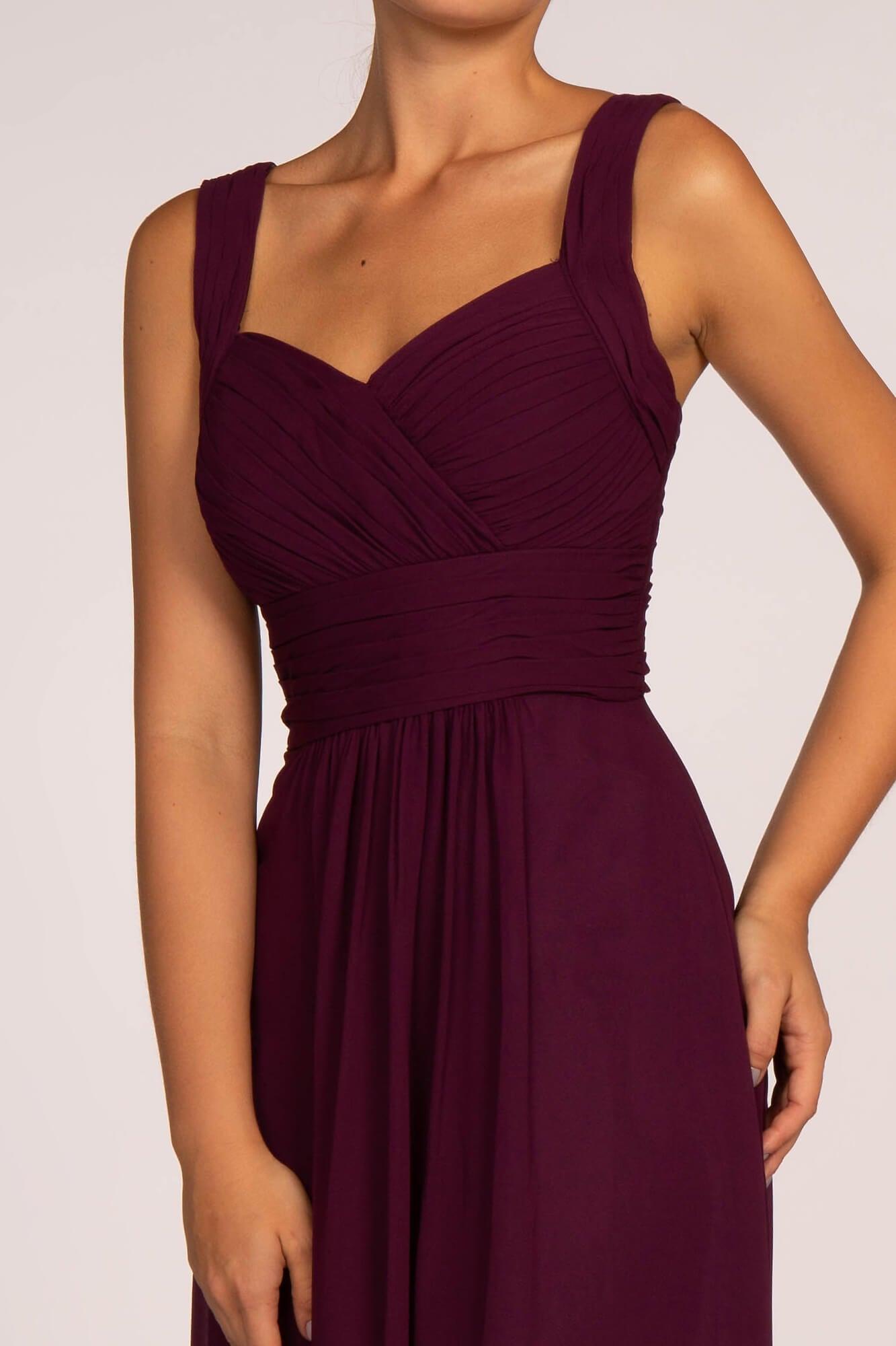 Chiffon Ruched Bridesmaid Long Formal Dress