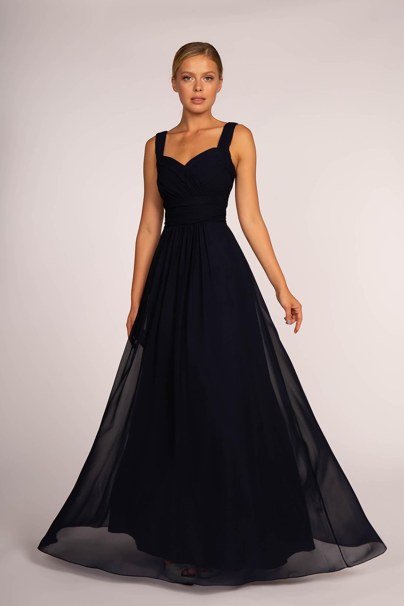 Chiffon Ruched Bridesmaid Long Formal Dress