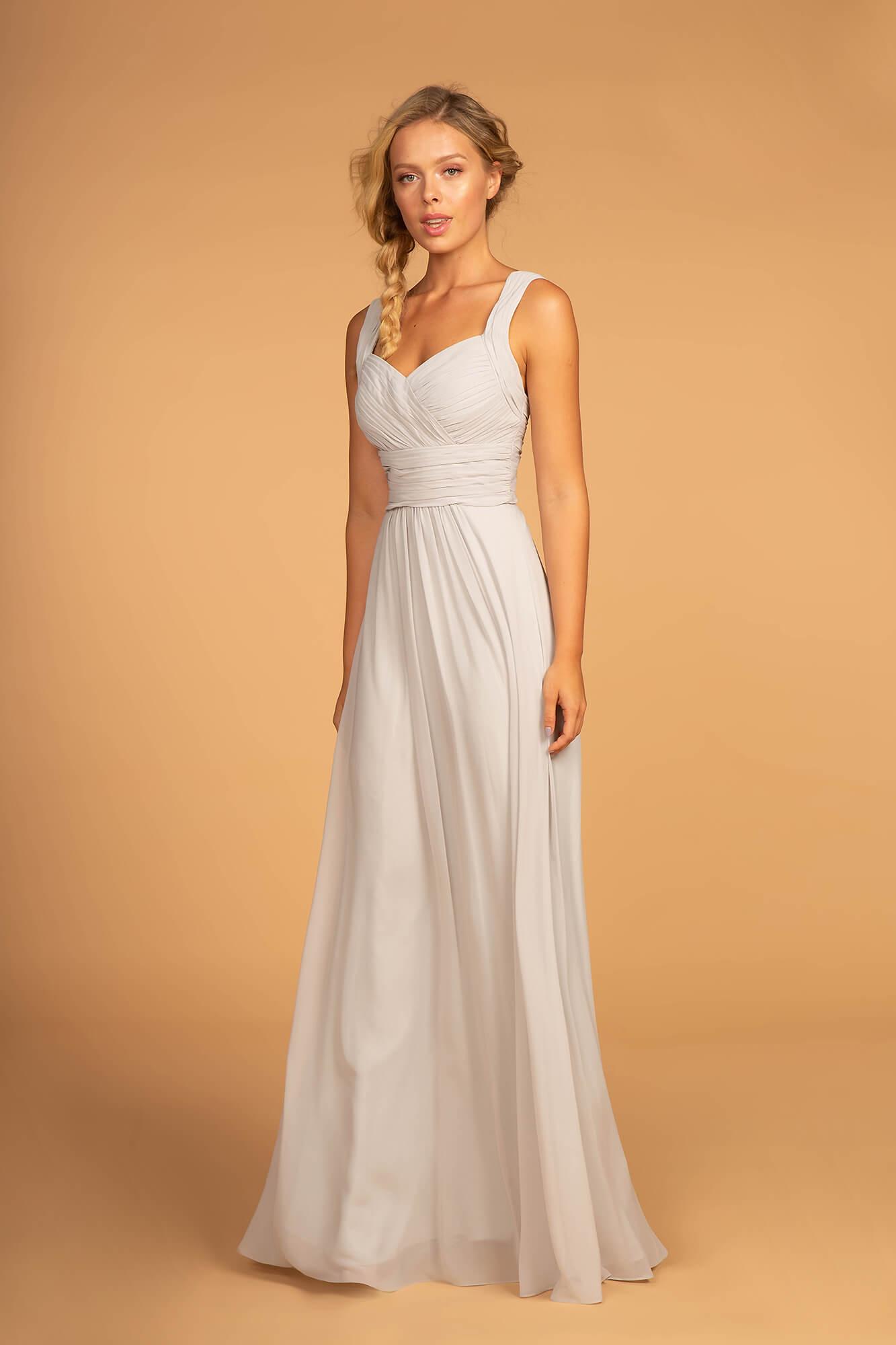 Chiffon Ruched Bridesmaid Long Formal Dress