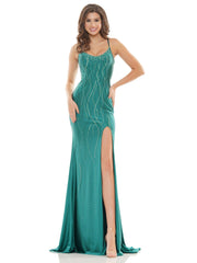 Formal Long Spaghetti Strap Dress by Colors G1052