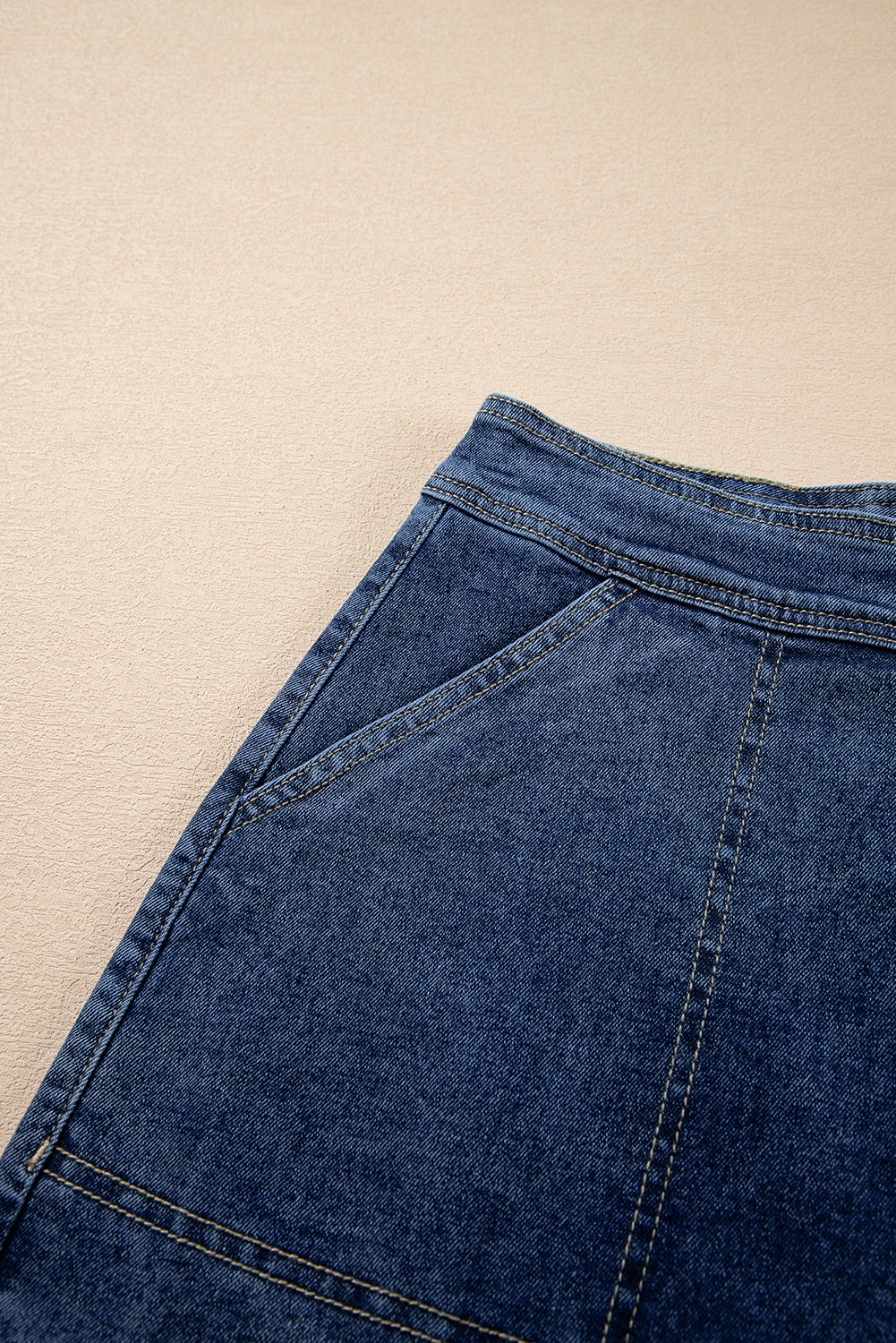 Faux Wrapped Mini Denim Skort
