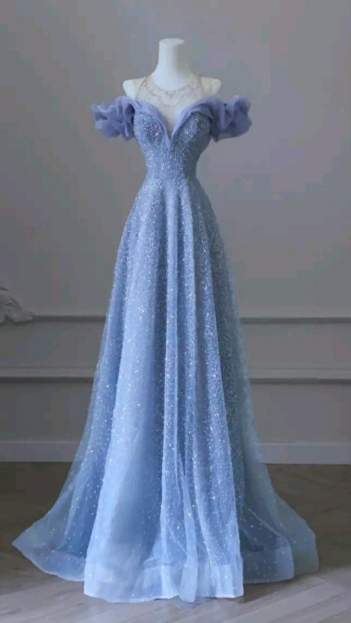Dream A line Off The Shoulder Blue Tulle Ruched Tops Prom Dress Inspo Women Long Formal Dance Evening Party Gowns AB1802