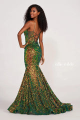 Ellie Wilde EW34016 Long Mermaid Sequin Formal Prom Gown