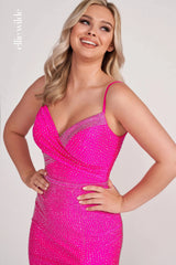 Ellie Wilde EW34039 Long Beaded Slit Formal Prom Dress