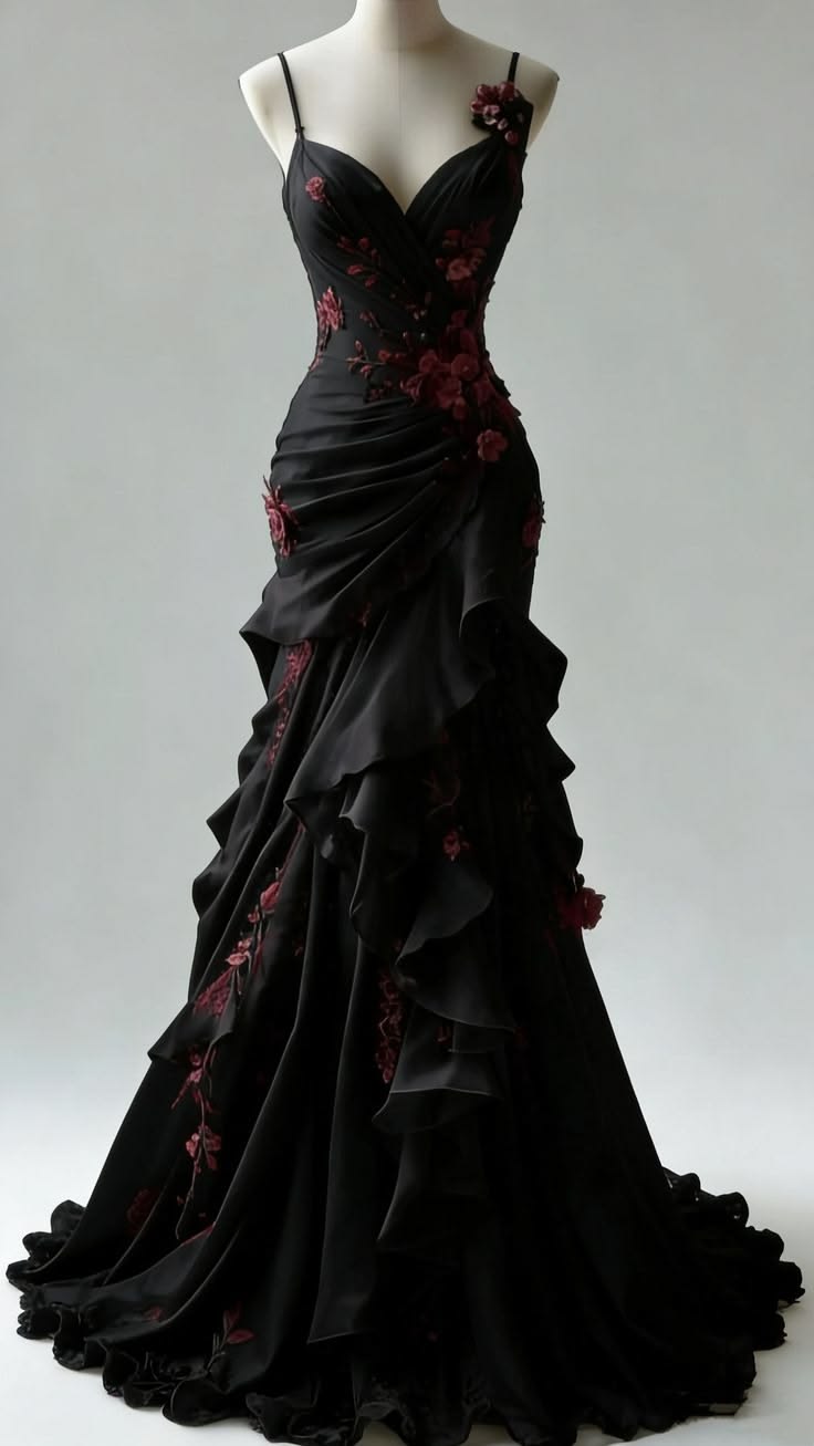 Sparkly Mermaid Spaghetti Strap Black Long Prom Dresses Sexy Formal Gowns N826