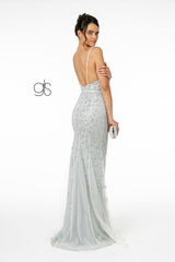 Glitter Mesh Mermaid Long Prom Dress