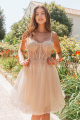 Short Cocktail Glitter Homecoming Dress
