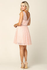 Homecoming Short Sleeveless Lace Cocktail Dress