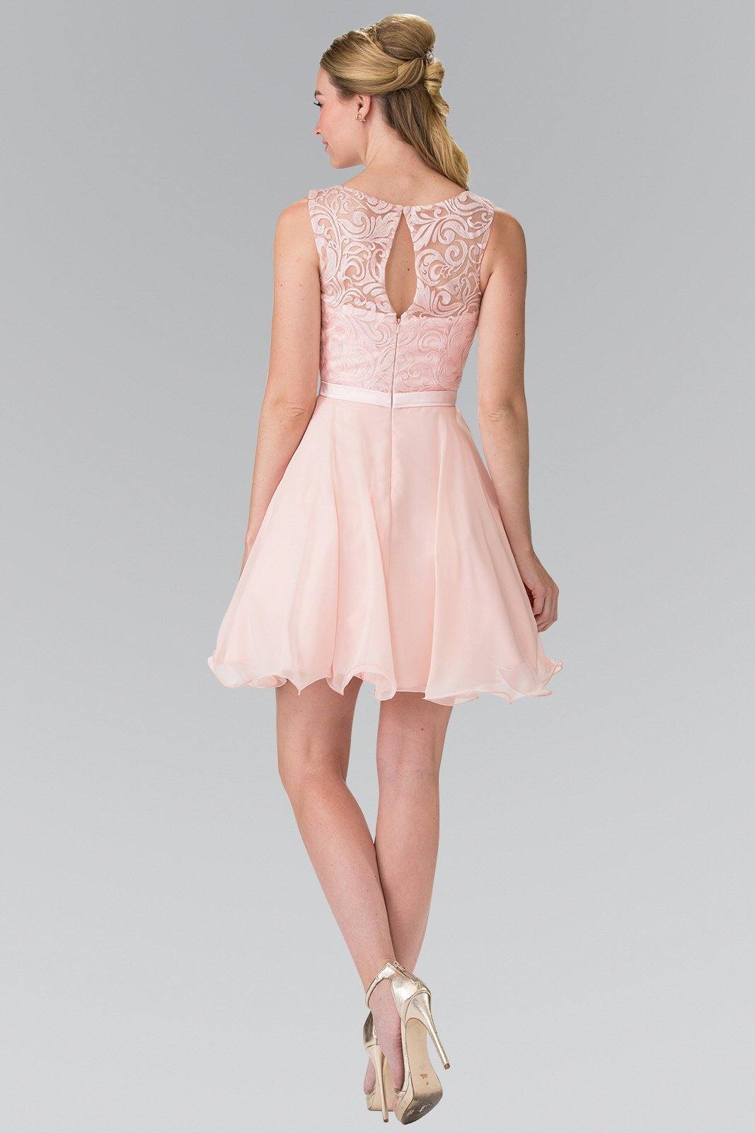 Lace Bodice A Line Short Graduation Dress