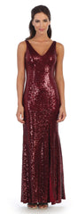 Long Formal Sleeveless Sequins Fitted Dress