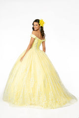 Long Glitter Mesh Quinceanera Dress