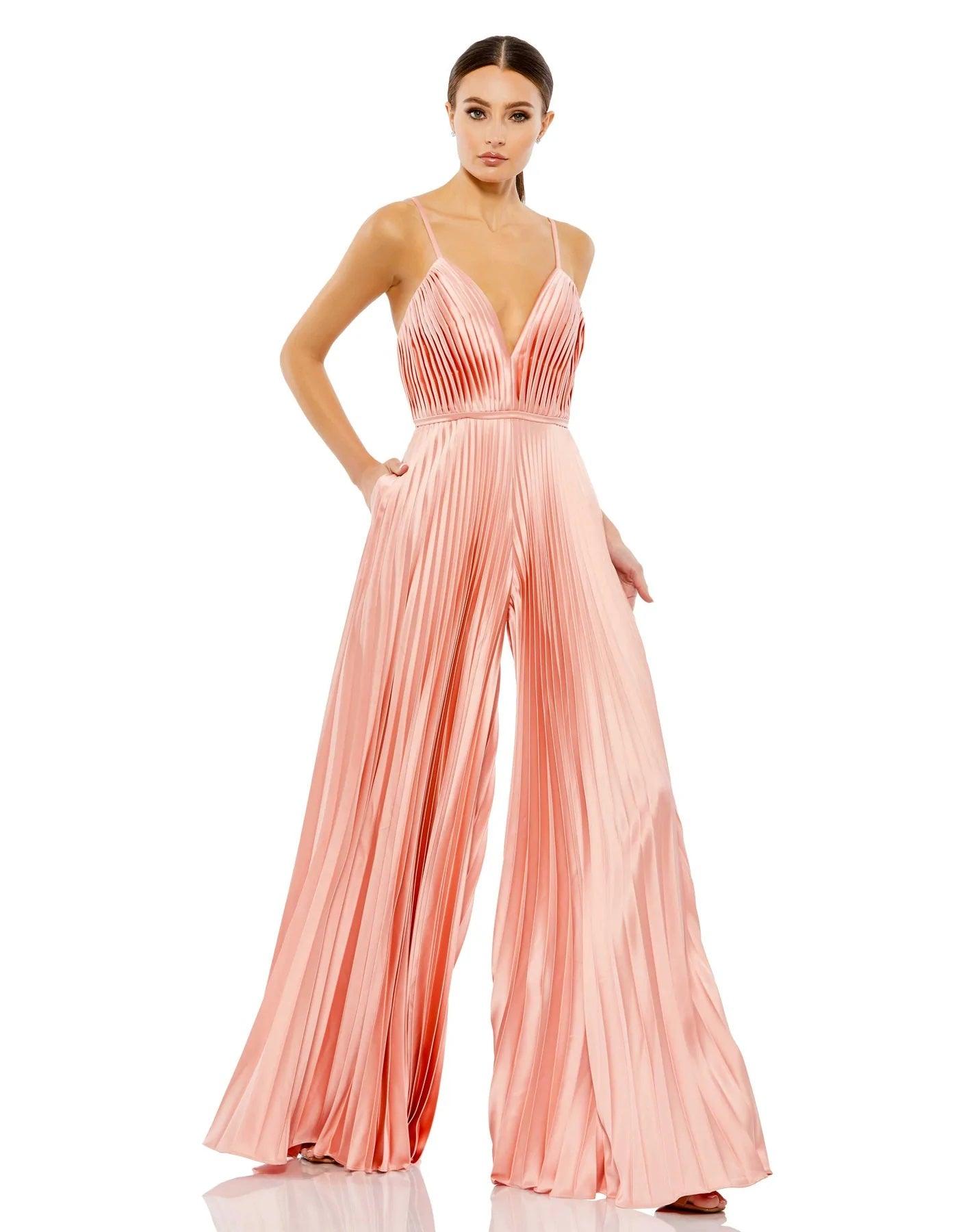Formal Pleated Wide Leg Jumpsuit by Mac Duggal 26319