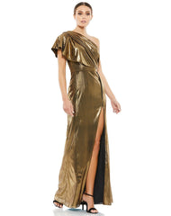 Long Formal One Shoulder Prom Gown One Shoulder Detail Mac Duggal 26600