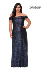 Plus-Size Long Sequin La Femme Formal Dress