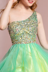 One Shoulder Homecoming Short Prom Dress